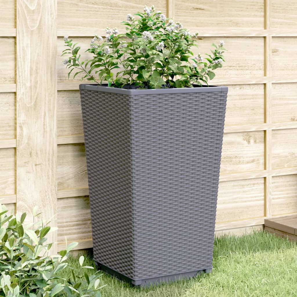 Vidaxl plantenbakken 4 st 32,5x32,5x57 cm polypropeen blauwgrijs