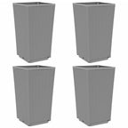 Vidaxl plantenbakken 4 st 32,5x32,5x57 cm polypropeen lichtgrijs