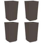 Vidaxl plantenbakken 4 st 32,5x32,5x57 cm polypropeen bruin