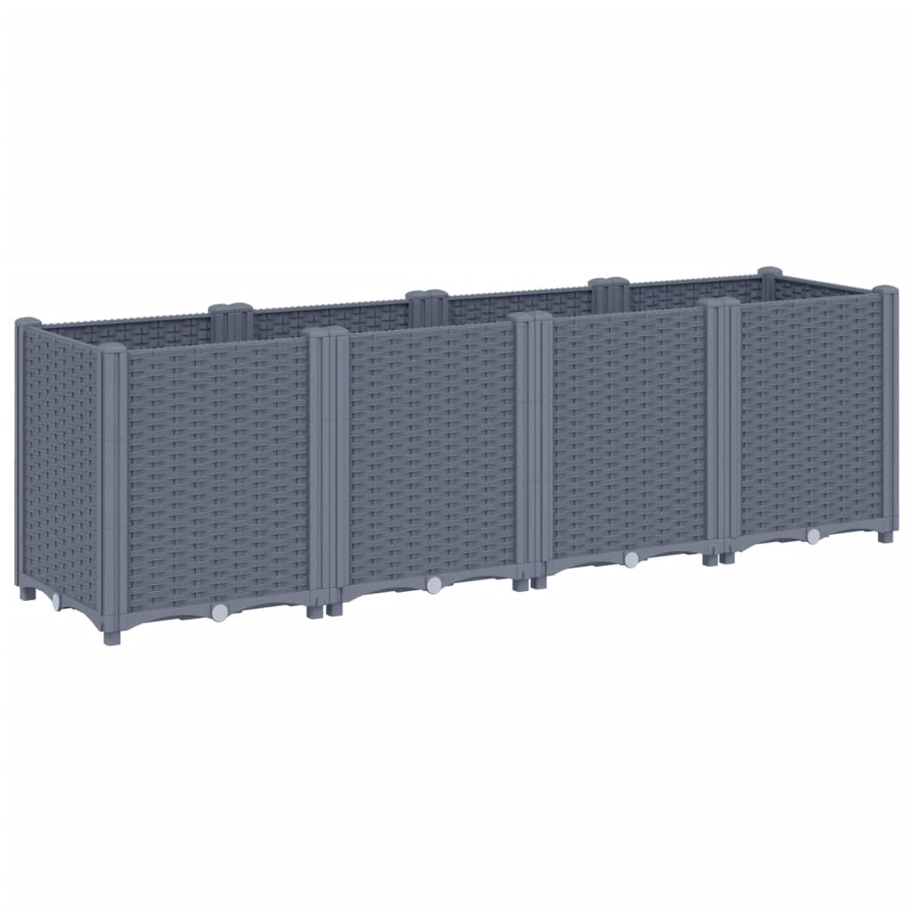 Vidaxl plantenbak 160x40x53 cm polypropeen blauwgrijs