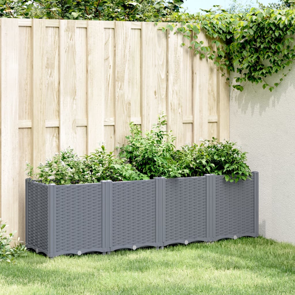 Vidaxl plantenbak 160x40x53 cm polypropeen blauwgrijs