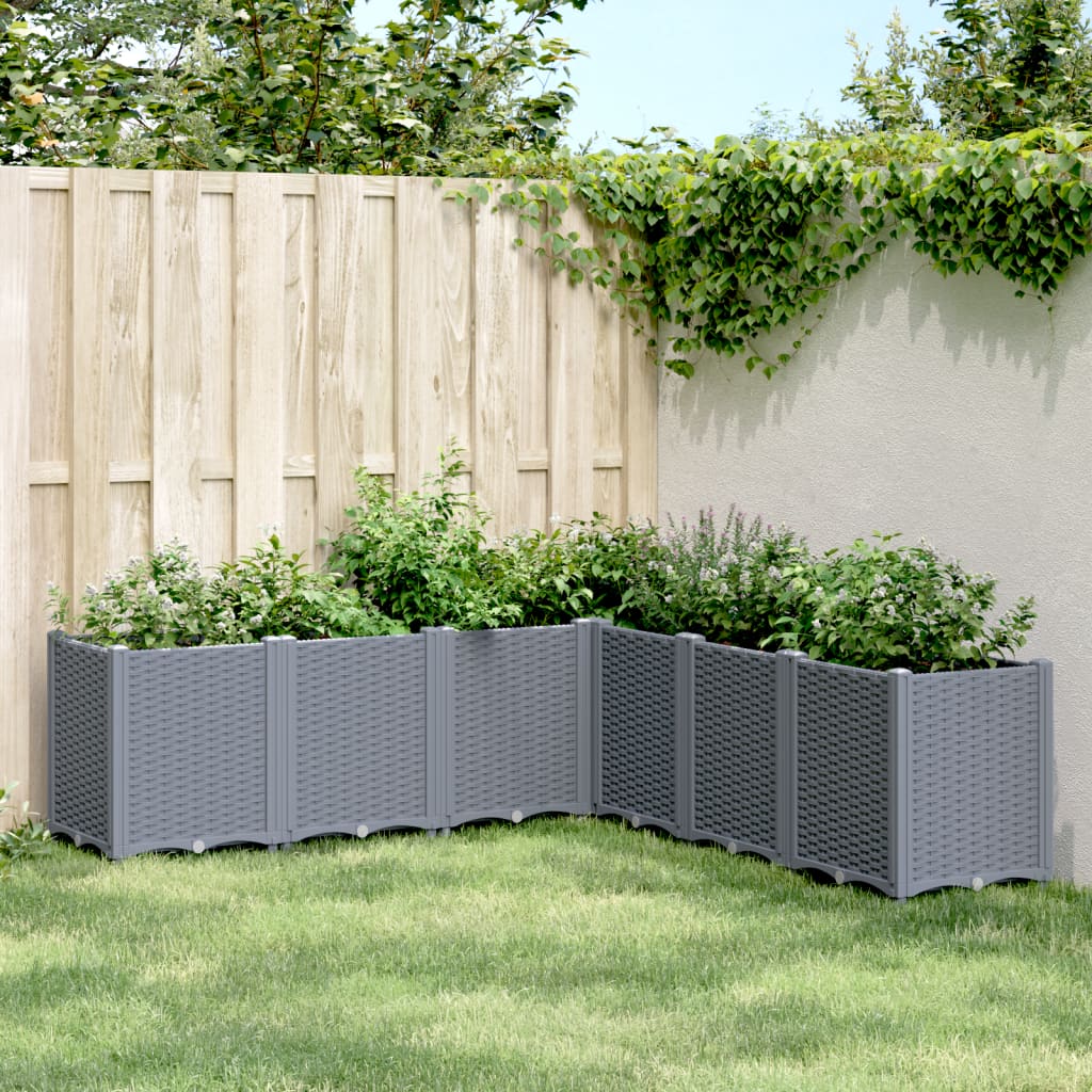 Vidaxl plantenbak 160x160x53 cm polypropeen blauwgrijs