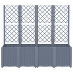 Vidaxl plantenbak met latwerk 160x40x140 cm polypropeen blauwgrijs