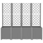 Vidaxl plantenbak met latwerk 160x40x140 cm polypropeen lichtgrijs