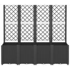 Vidaxl plantenbak met latwerk 160x40x140 cm polypropeen zwart