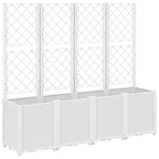 Vidaxl plantenbak met latwerk 160x40x140 cm polypropeen wit