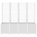 Vidaxl plantenbak met latwerk 160x40x140 cm polypropeen wit