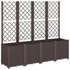 Vidaxl plantenbak met latwerk 160x40x140 cm polypropeen bruin