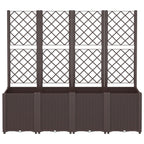 Vidaxl plantenbak met latwerk 160x40x140 cm polypropeen bruin