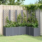 Vidaxl plantenbak met latwerk 160x120x140 cm polypropeen blauwgrijs