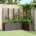 VidaXL Plantenbak met latwerk 160x120x140 cm polypropeen bruin