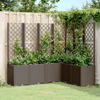 VidaXL Plantenbak met latwerk 160x120x140 cm polypropeen bruin