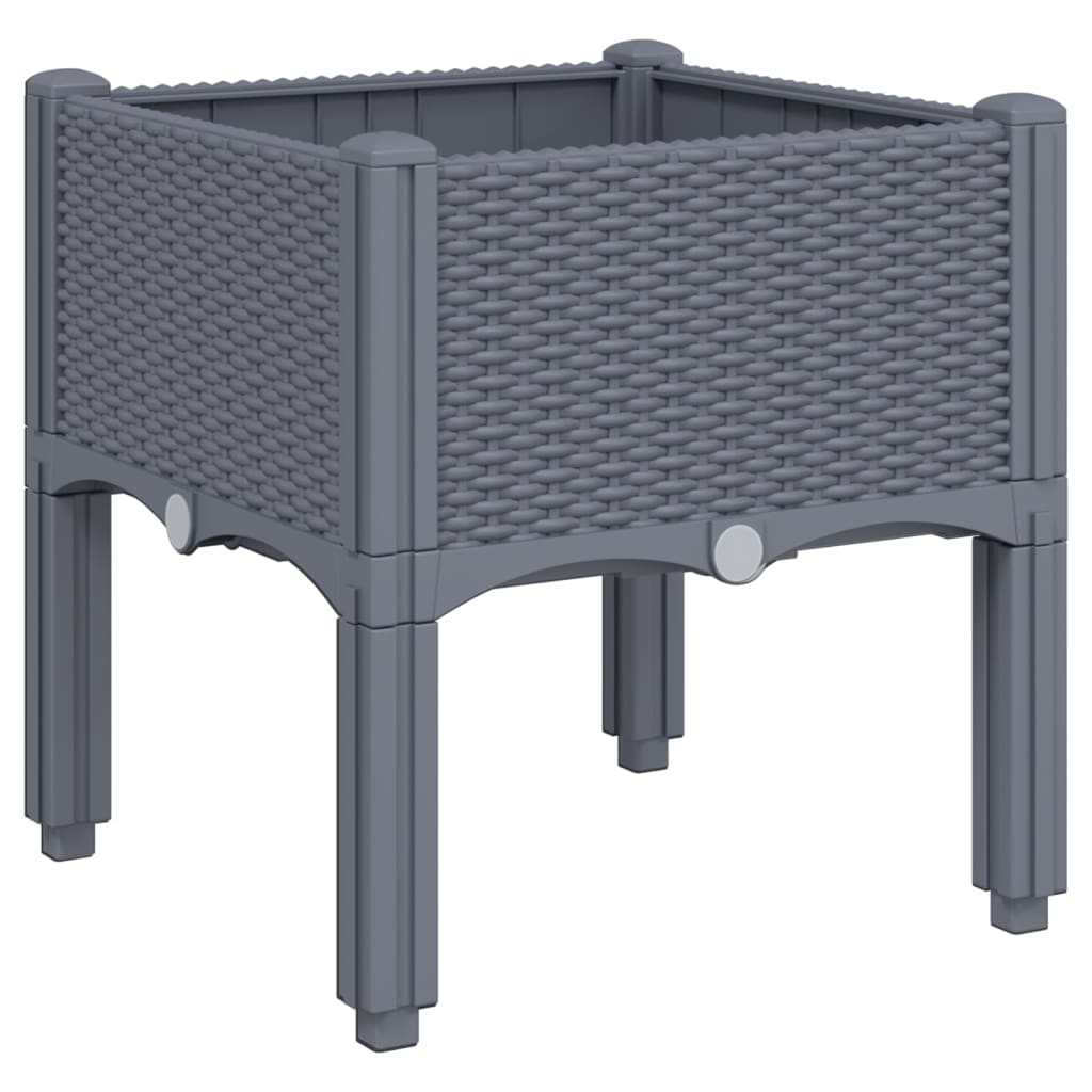 Vidaxl plantenbak met poten 40x40x42 cm polypropeen blauwgrijs