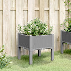 Vidaxl plantenbak met poten 40x40x42 cm polypropeen lichtgrijs