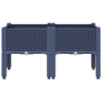 Vidaxl plantenbak met poten 80x40x42 cm polypropeen blauwgrijs