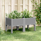 Vidaxl plantenbak met poten 80x40x42 cm polypropeen lichtgrijs