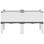 Vidaxl plantenbak met poten 80x40x42 cm polypropeen wit