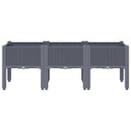 Vidaxl plantenbak met poten 120x40x42 cm polypropeen blauwgrijs