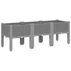Vidaxl plantenbak met poten 120x40x42 cm polypropeen lichtgrijs