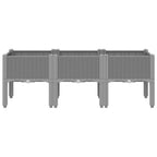 Vidaxl plantenbak met poten 120x40x42 cm polypropeen lichtgrijs