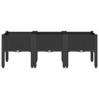 Vidaxl plantenbak met poten 120x40x42 cm polypropeen zwart
