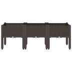 Vidaxl plantenbak met poten 120x40x42 cm polypropeen bruin