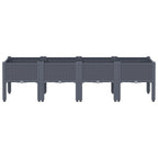 Vidaxl plantenbak met poten 160x40x42 cm polypropeen blauwgrijs