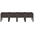 Vidaxl plantenbak met poten 160x40x42 cm polypropeen bruin