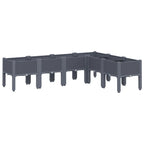 Vidaxl plantenbak met poten 160x120x42 cm polypropeen blauwgrijs