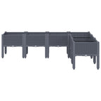 Vidaxl plantenbak met poten 160x120x42 cm polypropeen blauwgrijs