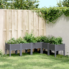 Vidaxl plantenbak met poten 160x120x42 cm polypropeen blauwgrijs