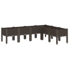 Vidaxl plantenbak met poten 160x120x42 cm polypropeen bruin