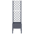 Vidaxl plantenbak met latwerk 40x40x142 cm polypropeen blauwgrijs
