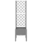 Vidaxl plantenbak met latwerk 40x40x142 cm polypropeen lichtgrijs