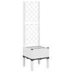 Vidaxl plantenbak met latwerk 40x40x142 cm polypropeen wit