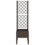 Vidaxl plantenbak met latwerk 40x40x142 cm polypropeen bruin