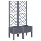 Vidaxl plantenbak met latwerk 80x40x142 cm polypropeen blauwgrijs