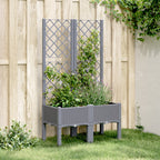 Vidaxl plantenbak met latwerk 80x40x142 cm polypropeen blauwgrijs