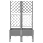 Vidaxl plantenbak met latwerk 80x40x142 cm polypropeen lichtgrijs