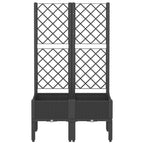 Vidaxl plantenbak met latwerk 80x40x142 cm polypropeen zwart