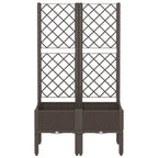 Vidaxl plantenbak met latwerk 80x40x142 cm polypropeen bruin