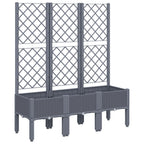Vidaxl plantenbak met latwerk 120x40x142 cm polypropeen blauwgrijs