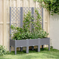Vidaxl plantenbak met latwerk 120x40x142 cm polypropeen blauwgrijs