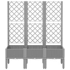 Vidaxl plantenbak met latwerk 120x40x142 cm polypropeen lichtgrijs