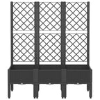 Vidaxl plantenbak met latwerk 120x40x142 cm polypropeen zwart