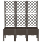 Vidaxl plantenbak met latwerk 120x40x142 cm polypropeen bruin