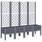 Vidaxl plantenbak met latwerk 160x40x142 cm polypropeen blauwgrijs