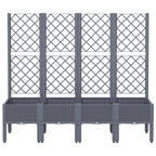 Vidaxl plantenbak met latwerk 160x40x142 cm polypropeen blauwgrijs