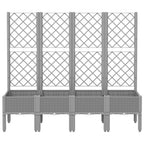 Vidaxl plantenbak met latwerk 160x40x142 cm polypropeen lichtgrijs