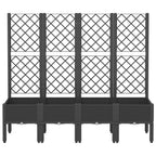 Vidaxl plantenbak met latwerk 160x40x142 cm polypropeen zwart